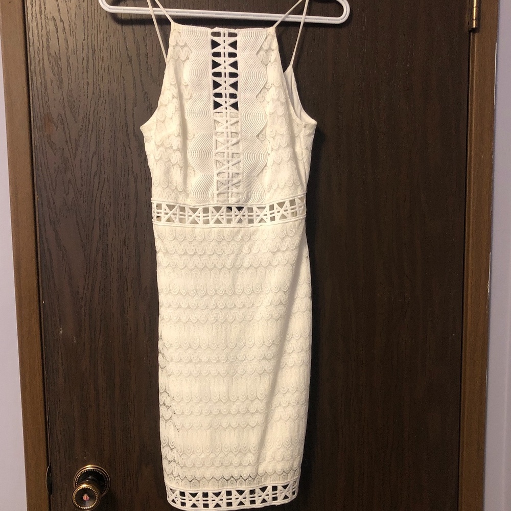 Top shop halter white laced dress